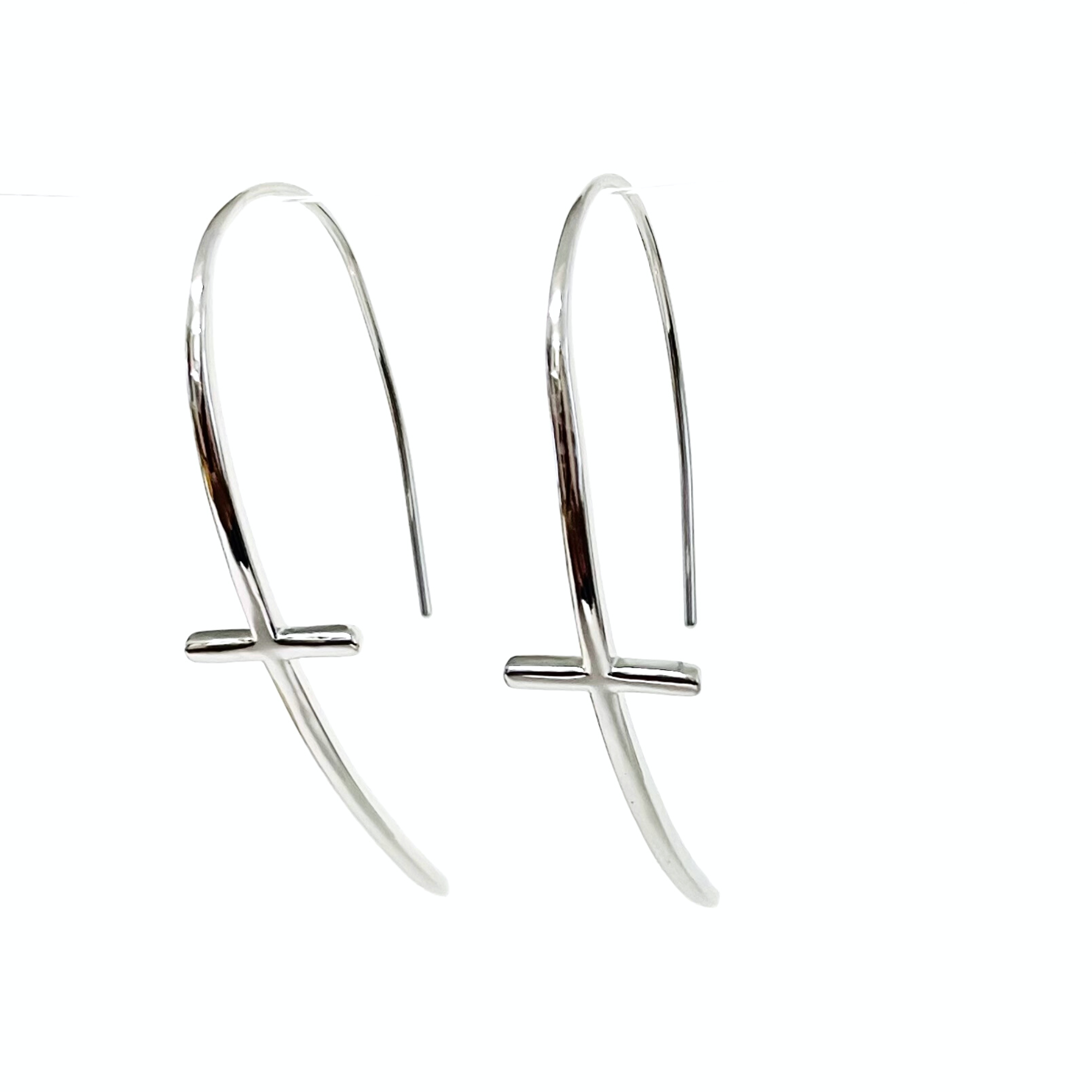 Men's Diamond Cross Dangle Hoop Earrings 1/5 ct tw Round 10K Yellow Gold |  Jared
